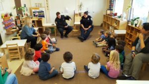 SFPD officers with Rainbow Officers with students Montessori Pre- School 