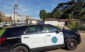 SFPD Vehicle in front of Rainbow Montessori Pre- School 