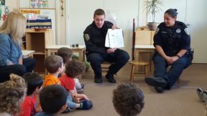 SFPD officers with Rainbow Officers with students Montessori Pre- School 